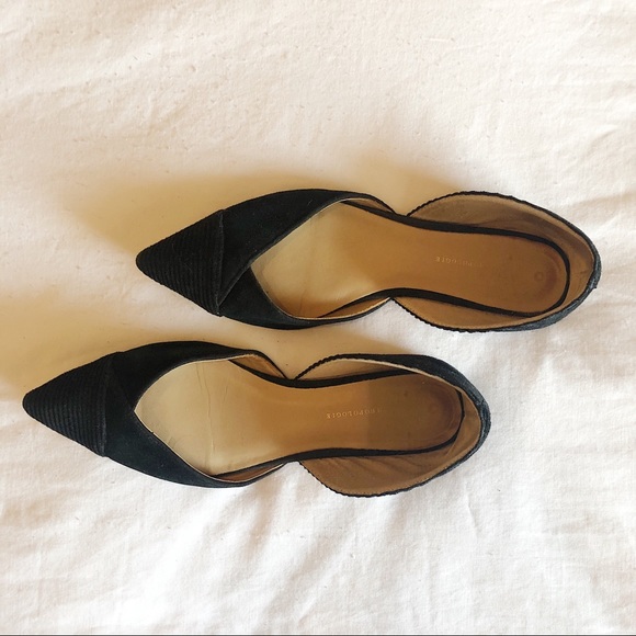 Anthropologie D’Orsay Black Pointed Flats - Picture 5 of 8